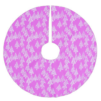 Moderne Blume Weihnachtsbäume - Orchideenrosa Polyester Weihnachtsbaumdecke