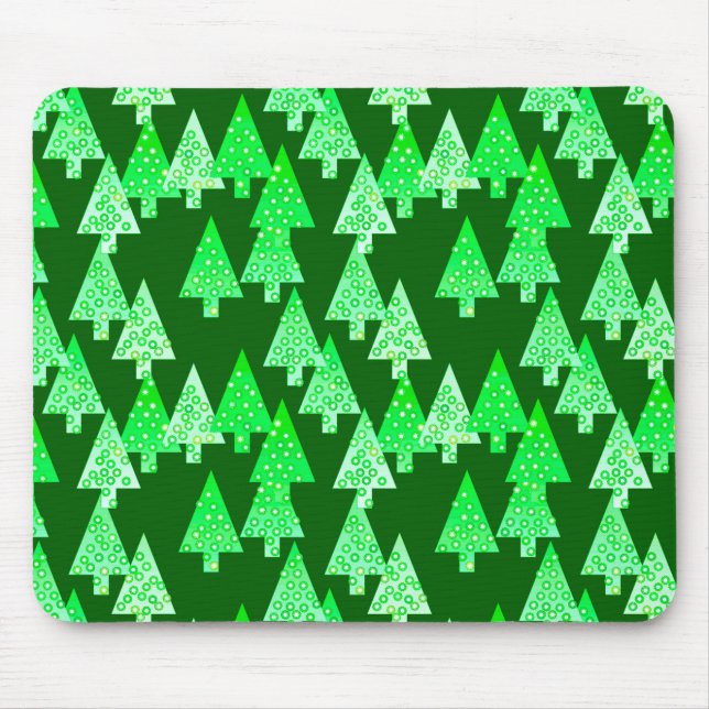 Moderne Blume Weihnachtsbäume - Pinien grün Mousepad (Vorne)