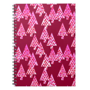Moderne Blume Weihnachtsbäume - Wein & Rosa Notizblock