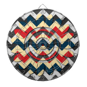 Moderne Blume Zickzack Zigzag Muster 2 Dartscheibe