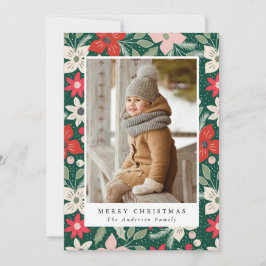 Moderne Blumen | Fotokarte für den Urlaub Feiertagskarte