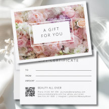 Moderne Blumen Geschäft QR-Code Geschenkgutschein