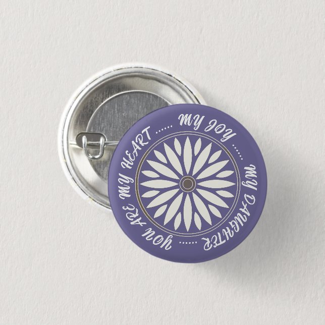 MODErne BLUMEN GESCHENK VON MUTTER VATER SCHWESTER Button (Vorne & Hinten)