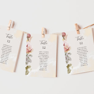 Moderne Blumen   Marmorsitzplan für die Tischnumme