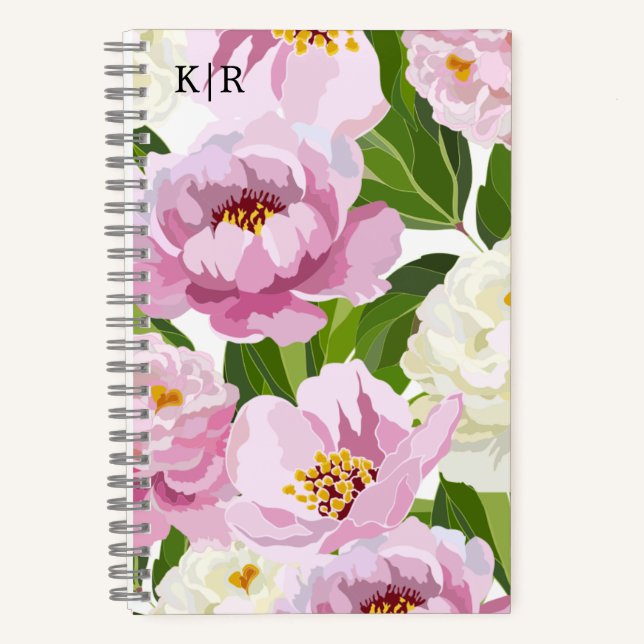 Moderne Blumen Notizbuch (Vorderseite)