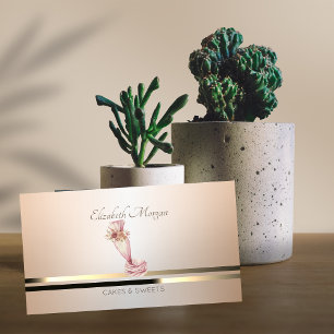 Moderne Blumen-Piping-Tüte Bäckerei Leuchtend   Visitenkarte