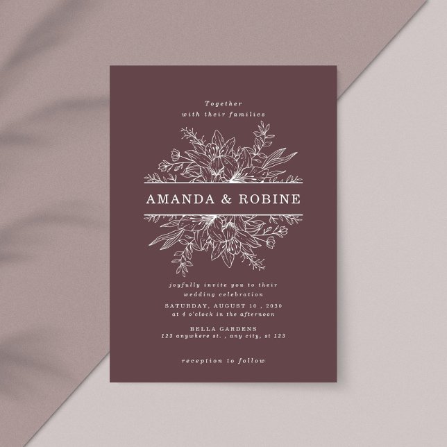 Moderne Blumen-Rahmen-Hochzeitseinladung Einladung (Von Creator hochgeladen)