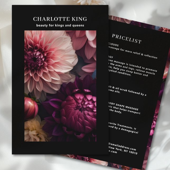 Moderne Blumen-Salon-Preisliste Flyer (Modern Flower Salon Pricelist Flyer)