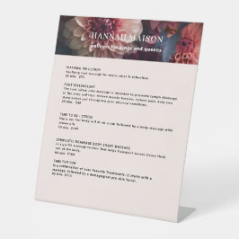 Moderne Blumen-Salon-Preisliste Sockelschild