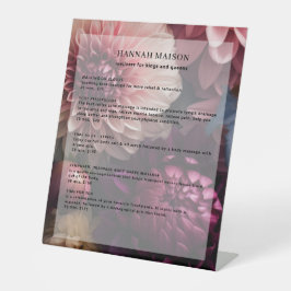 Moderne Blumen-Salon-Preisliste Sockelschild