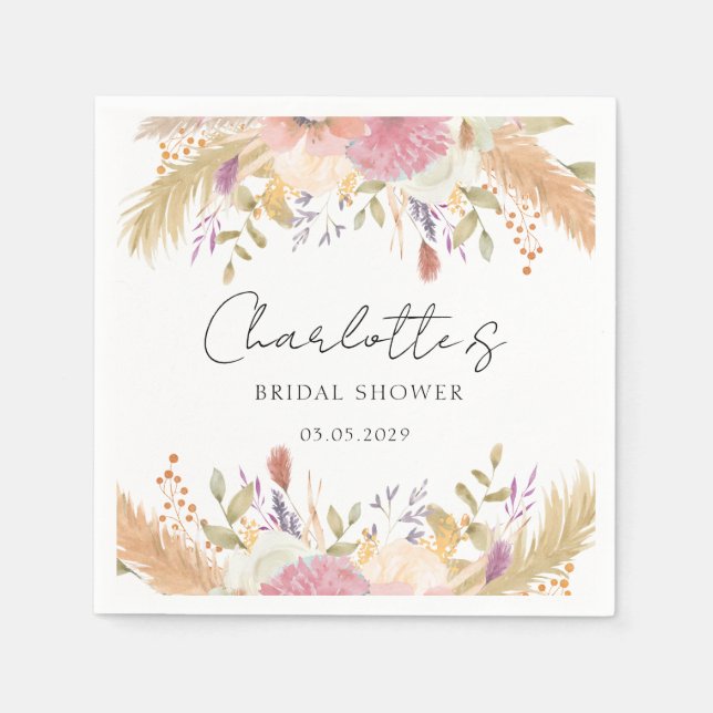 Moderne Blumen Serviette (Vorderseite)