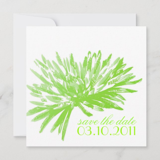 Moderne Blumen speichern die Datumskarten Einladung (Vorderseite)