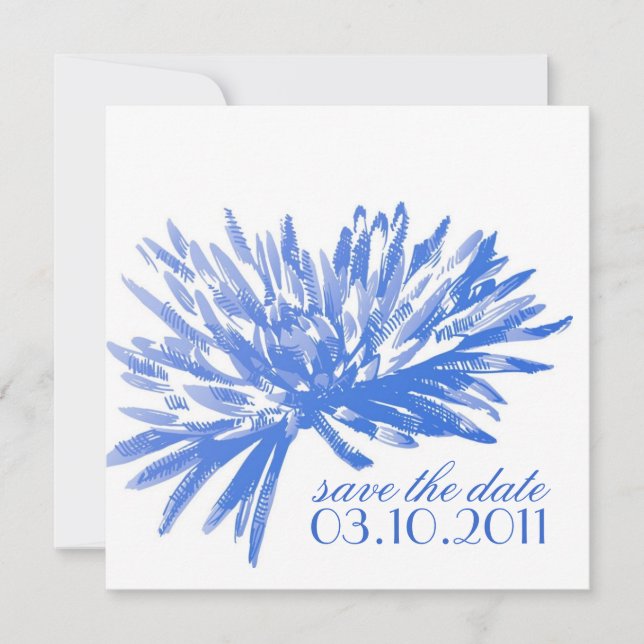 Moderne Blumen speichern die Datumskarten Save The Date (Vorderseite)