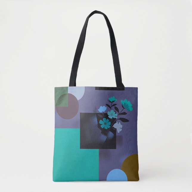 Moderne Blumen-Tasche mit Farbblock-Design (Vorderseite)