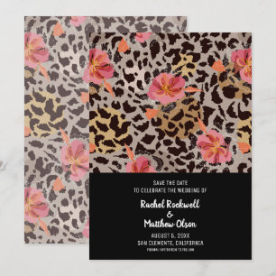 Moderne Blumen-Tierdruckzeitungen speichern das Da Save The Date