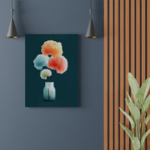 Moderne Blumen | Wasserfarben-Hortensien (28 cm x