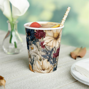 Moderne Blumen-Wildblumen Pappbecher