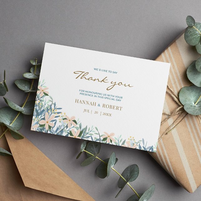 Moderne Blumen-Wildblumengarten-Hochzeit Danke  (Von Creator hochgeladen)