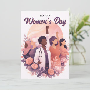 Moderne Blumen zum Internationalen Frauentag am 8. Feiertagskarte