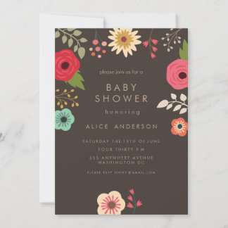 MODERNE BLUMENBABY-DUSCHE-EINLADUNG EINLADUNG