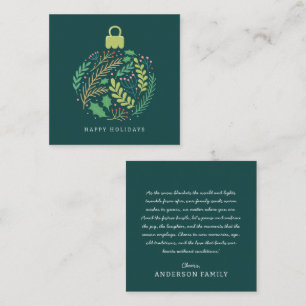 Moderne Blumenblätter Ornament Happy Holidays Mitteilungskarte