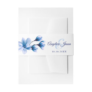 Moderne Blumenblauer Hochzeitstag Einladungsbanderole