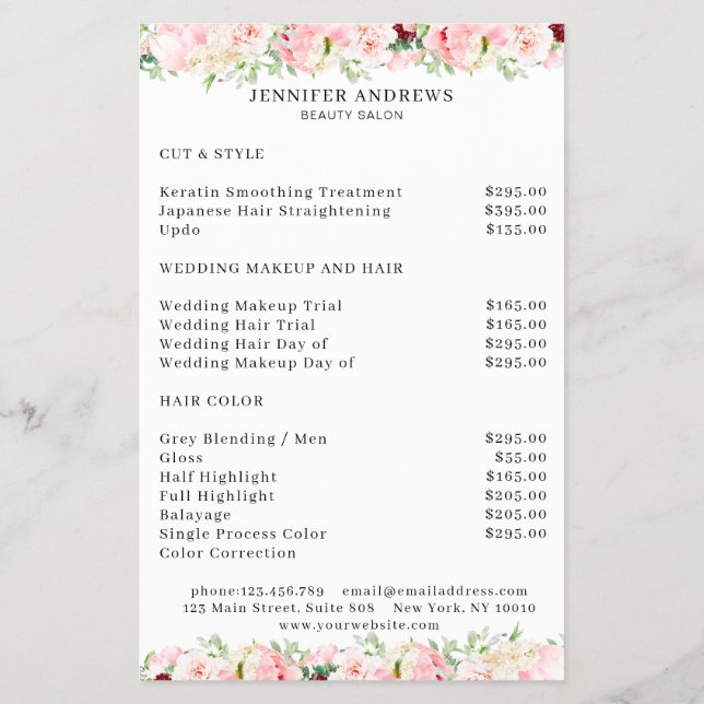 Moderne Blumenbouquet Flyer (Hinten)