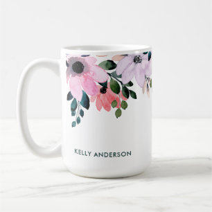Moderne Blumendekoration Weibliches Tropisches Bla Kaffeetasse