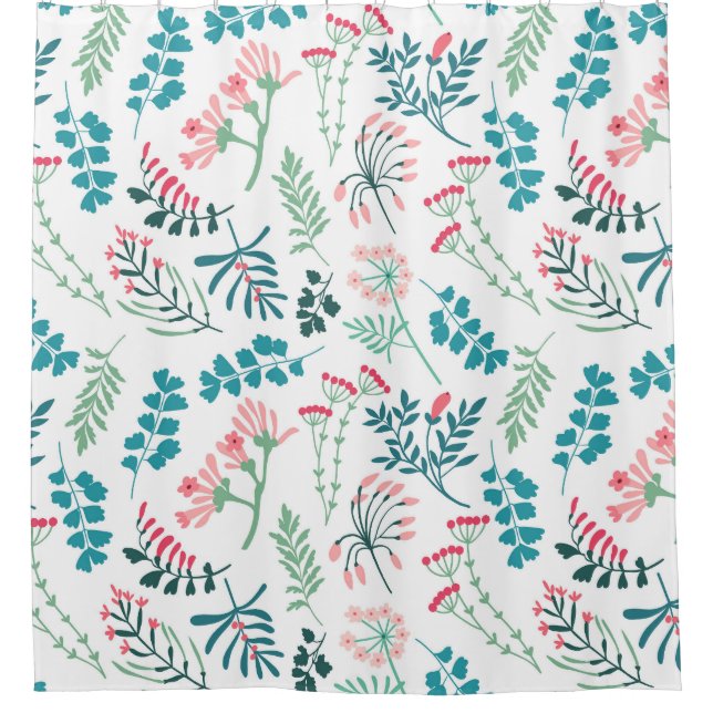 Moderne Blumendrucke Duschvorhang (Vorderseite)