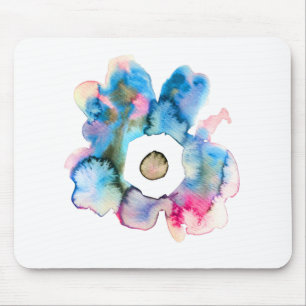 Moderne, blumenfarbene Aquarellfarben, handgezeich Mousepad