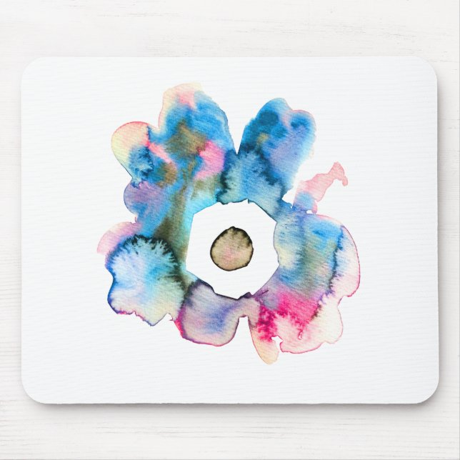 Moderne, blumenfarbene Aquarellfarben, handgezeich Mousepad (Vorne)