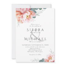 Moderne blumenfarbene Pfirsichpfirsichhochzeit