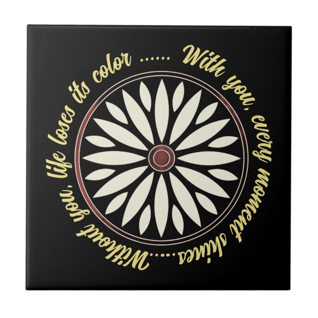 MODERNE BLUMENGESCHENKE VON MUTTER VATER SCHWESTER FLIESE (Vorderseite)