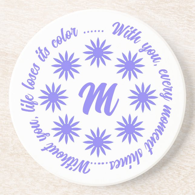 MODERNE BLUMENGESCHENKE VON MUTTER VATER SCHWESTER GETRÄNKEUNTERSETZER (Vorne)