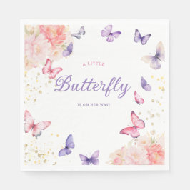 Moderne, blumengeschmückte Niedliche Butterfly Gir Serviette