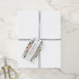 moderne, blumengeschmückte Weihnachtsgeschenke Geschenkanhänger