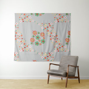 Moderne Blumengestaltung Wandteppich