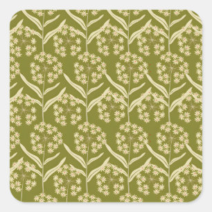 Moderne Blumengestaltung: Weiße Doldenblüten Quadratischer Aufkleber