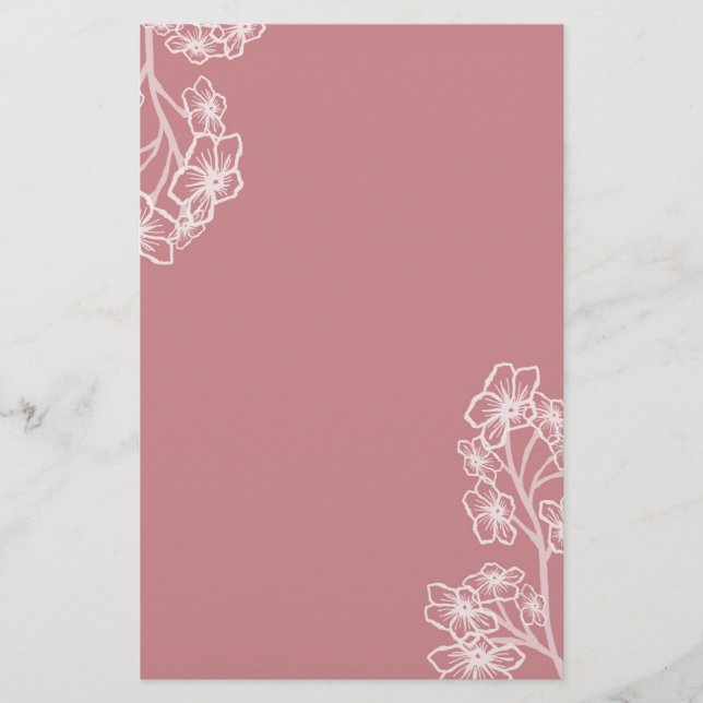 Moderne Blumenhochzeit Briefpapier (Vorderseite)