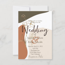 Moderne Blumenhochzeit Einladung