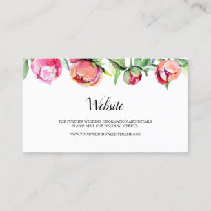Moderne Blumenkorallen-Hochzeitskarte Visitenkarte