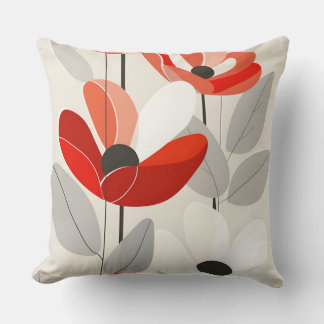 Moderne Blumenkunst Print Kissen
