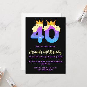moderne Blumenladen zum 40. Geburtstag Einladung