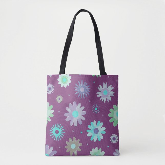 Moderne Blumenmuster-Kunst-Tasche (Vorderseite)