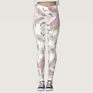 Moderne Blumenmuster Leggings
