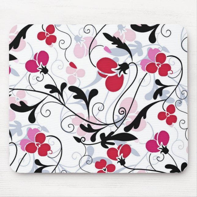 Moderne Blumenmuster-Mausunterlage - Mousepad (Vorne)