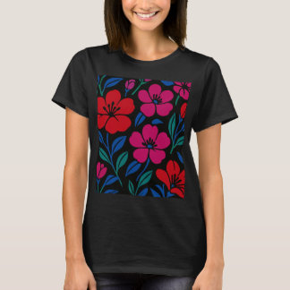 Moderne Blumenmuster T-Shirt