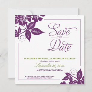 Moderne BlumenSave the Date Mitteilung (lila) Save The Date