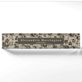Moderne, blumenschwarz-beige Cubicle-Dekoration Namensplakette