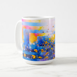 Moderne Blumenwiese Kaffeetasse